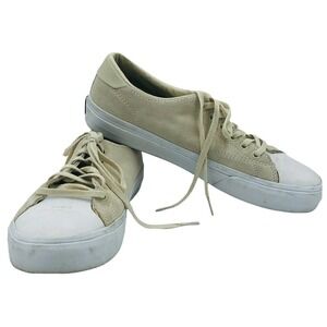 STRAYE GLOBAL MEN 8 WOMEN 9.5 BEIGE SUEDE CANVAS Skater Sneakers SHOES